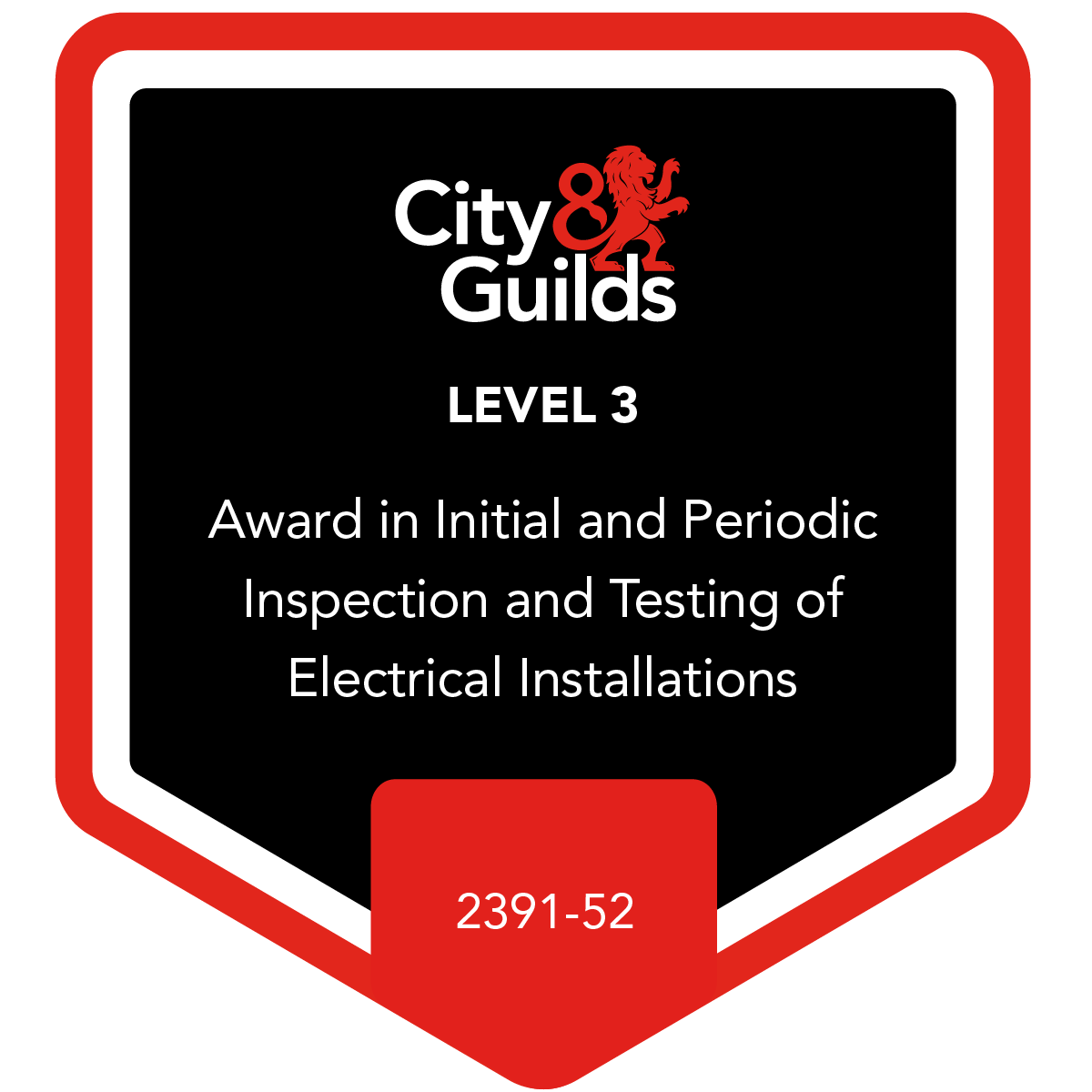City & Guilds Level 3 electrical inspection and testing qualification badge
