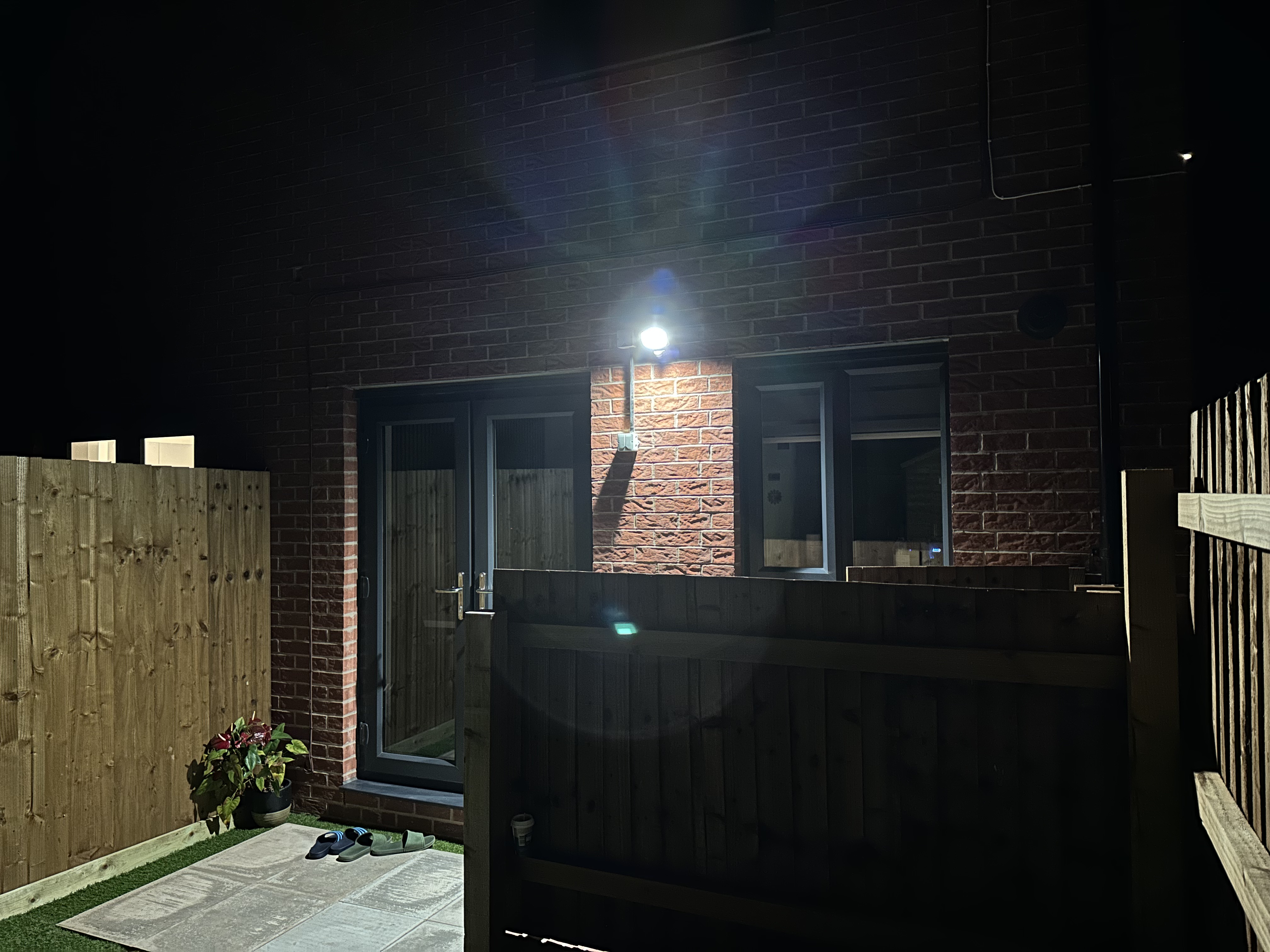 Exterior security floodlight camera installation by AGF Services